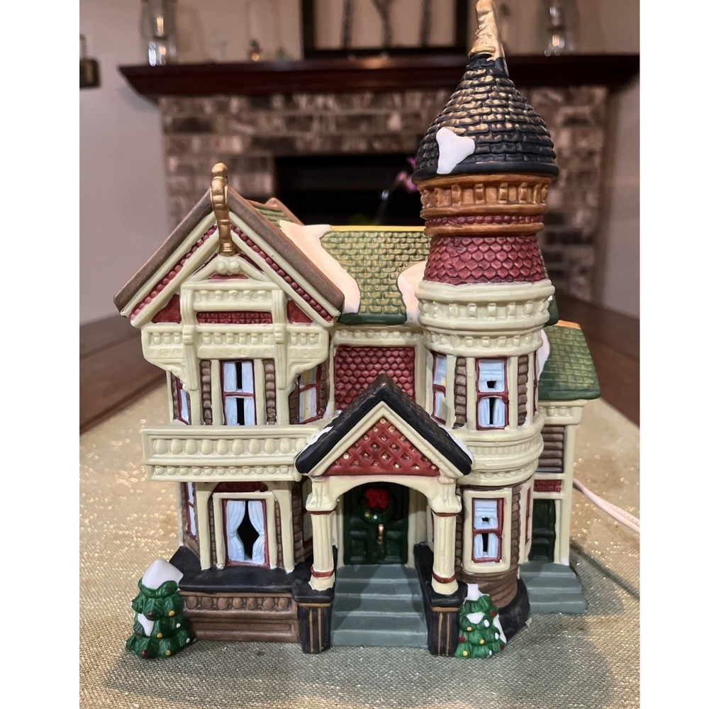 Vtg Santa's Workbench Collection Towne Series TALBOT PLACE Victorian House~EUC